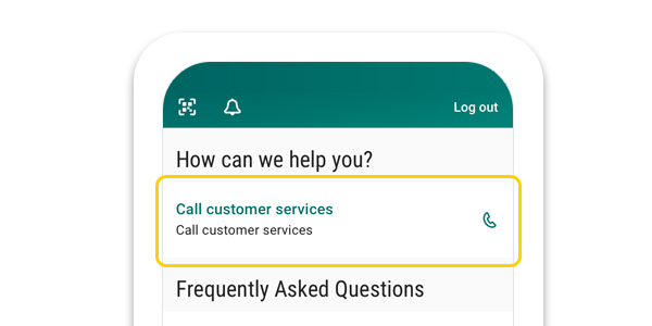 Tap 'Call Customer Services'