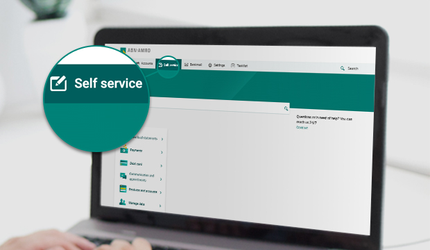 What you can do under 'Self-service' in Internet Banking