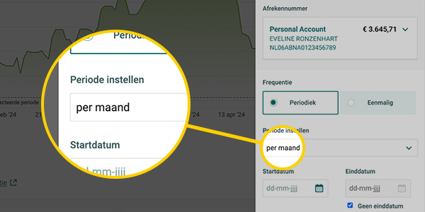 Fondsselector periode instellen